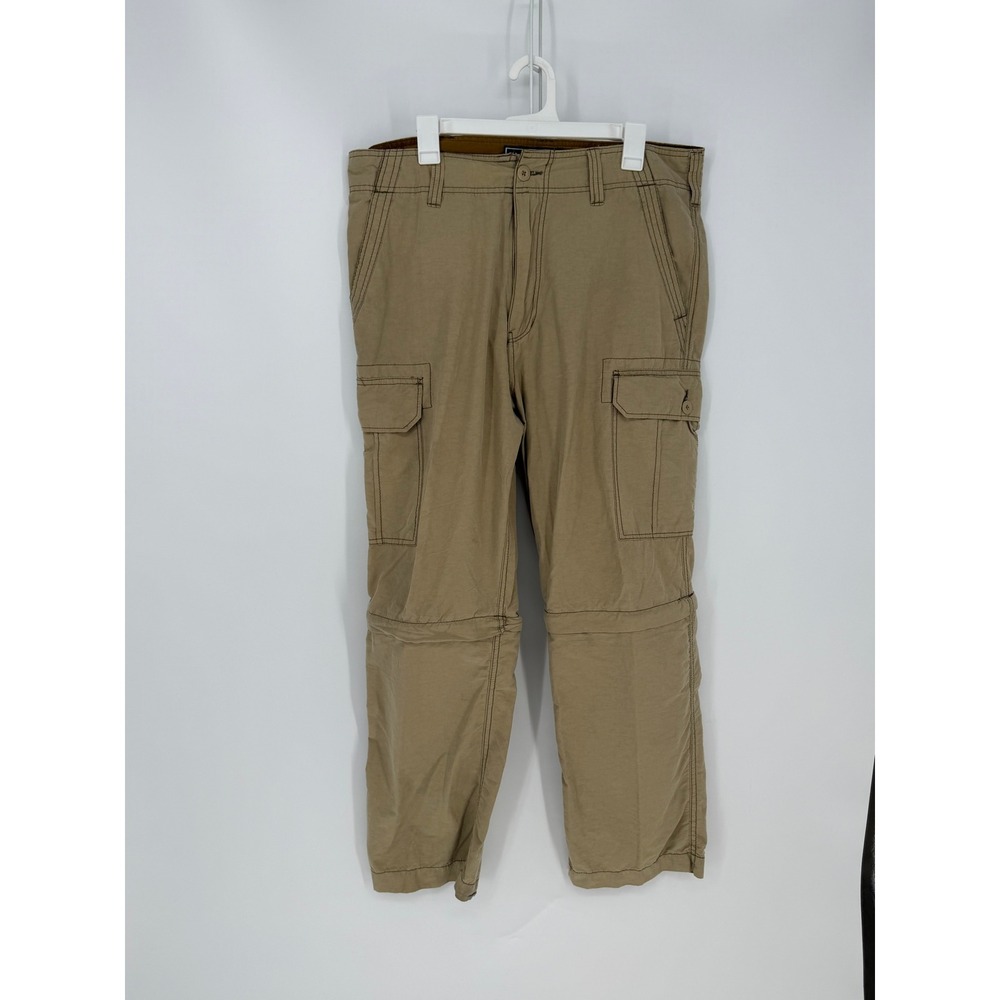WearFirst Cargo Pants Mens 38x30 Khaki Convertible Hiking Gorpcore Utility Cargo